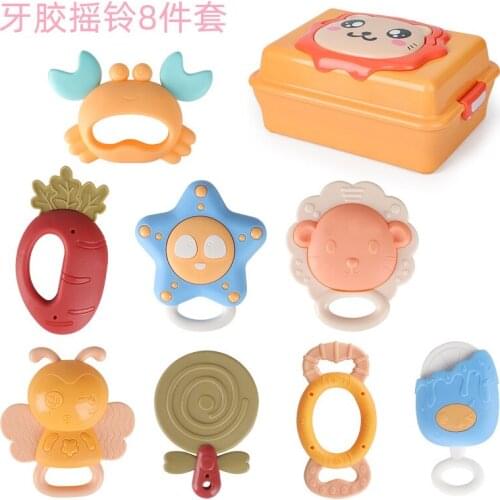 Baby Rattle Fruit Animal Munchkin Soothing Chews Baby Boiled Happy Bite Teether Rattle Toy Rattle Toy