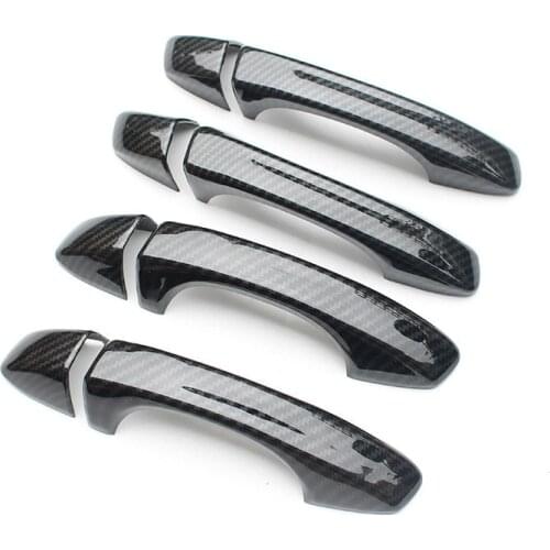 For Seat ibiza 2018 2019 2020 Carbon Fiber Chrome Car Side Door Handle Cover Trim Sticker Accessories