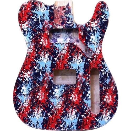 TL alder wood electric guitar body with hot soft printing DIY body customized painting guitar barrel with a little flaw