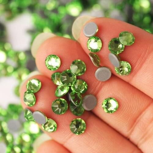 Peridot Crystal 8 big 8 small STrass Flatback Rhinestones Stones Hot-Fix Glass For Clothes Dresses DIY Decoration