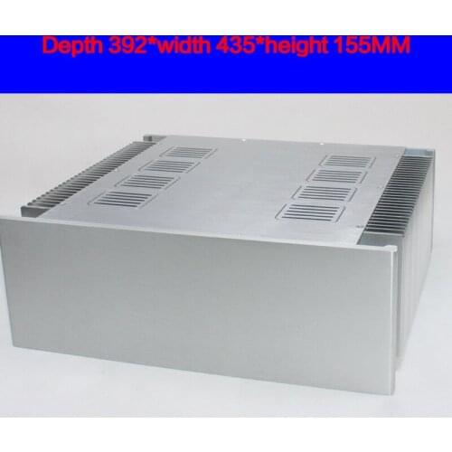 KYYSLB 392*435*155MM All-aluminum Pure Back-end Class A Amplifier Chassis Box House DIY Enclosure with Feet Amplifier Case Shell