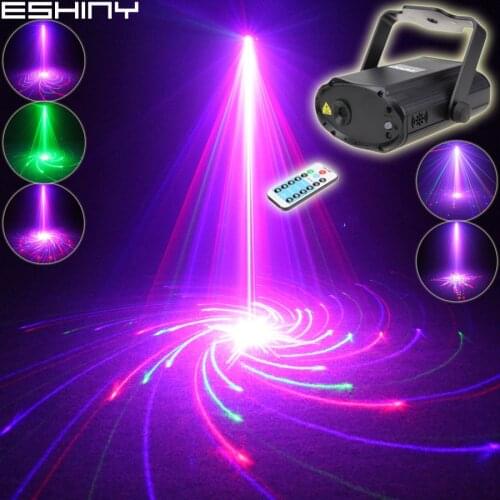 ESHINY RGB Laser Party Light MINI 32 Patterns Projector Remote DJ Dance Disco Bar Family Xmas Stage Lighting Effect N7T187