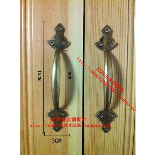 Copper casting modern minimalist kitchen drawer wardrobe door handle cabinet furniture partition door window handle style