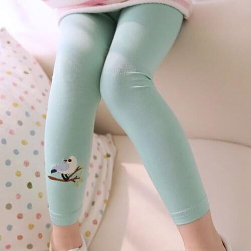 Lovely Autumn Spring Baby Girls Leggings Clothes Embroidery Infant Girl Child Full Length Pants Casual Trousers For 1-4 Y Kids