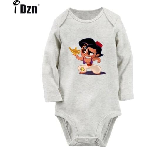 Cartoon Cute Aladdin and the Magic Lamp Reindeer Newborn Baby Bodysuit Toddler Long Sleeve Onesies Jumpsuit Clothes Present