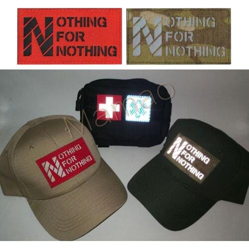 NOTHING FOR NOTHING IR Reflective Chapter Fan Badge Denim Jacket Backpack Patch Icon World No Free Lunch