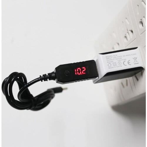 QC 3.0 USB To 5V-12V Adjustable Voltage Step Up 5.5x2.1mm Cable Power Boost Line For WiFi Router LED Strip 12V Device
