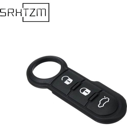 3 Button Rubber Pad Fob Flip Folding Key Remote For Fiat 500 Panda Abarth Punto Remote Car Key Pad Case Cover