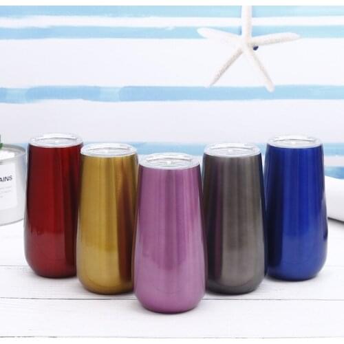 Mybottle 6oz egg water mug customize logo stainless steel 180ml wine tumbler cup with clear lid
