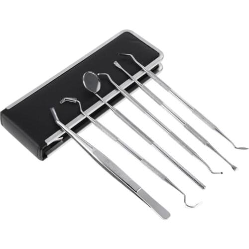 6 Pcs/set Dental Tools Tooth Stone Remover Pick Scaler Mirror Stainless Steel Teeth Clean Probe for Dentist Tools