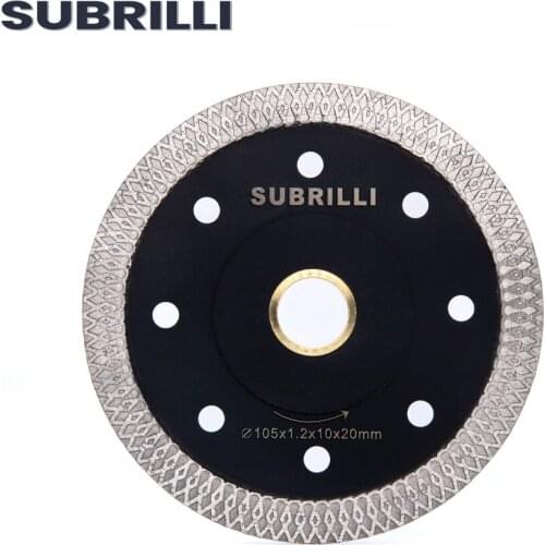 SUBRILLI 4" Super Thin Diamond Saw Blade Hot Pressed Sintered Cutting Wheel Ceramic Tile Porcelain Granite Circular Saw Blade