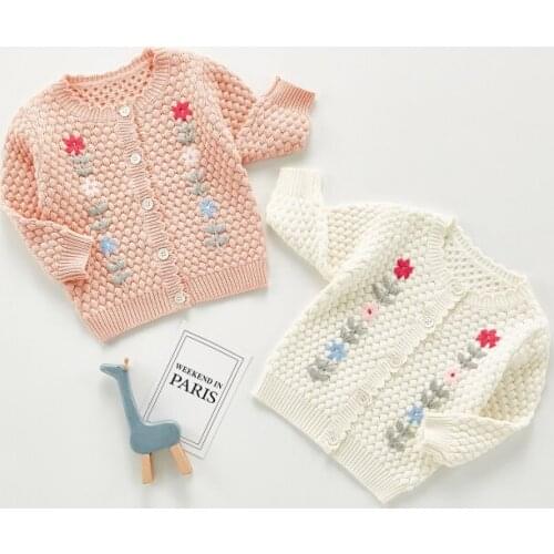 Girl Sweater Kids Baby Toddler Tops 2021 Buttons Thicken Warm Winter Autumn Wool Knitting Cashmere Christmas Children Clothing