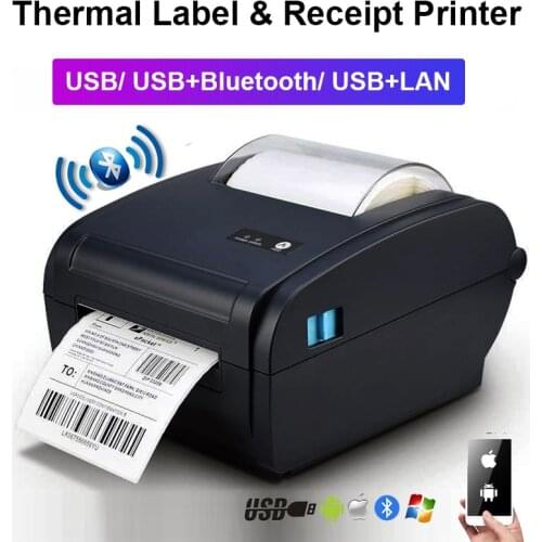Thermal Barcode Sticker Shipping Label 4*6 Inch Bluetooth USB Pos Direct Portable Receipt Printer For Supermarket Logisti
