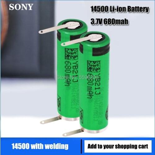 US14500VR2 14500 Sony 3.7V AA 680mAh li-ion Batteries With Welding electric toothbrush Shaver Hair clipper Rechargeable cells