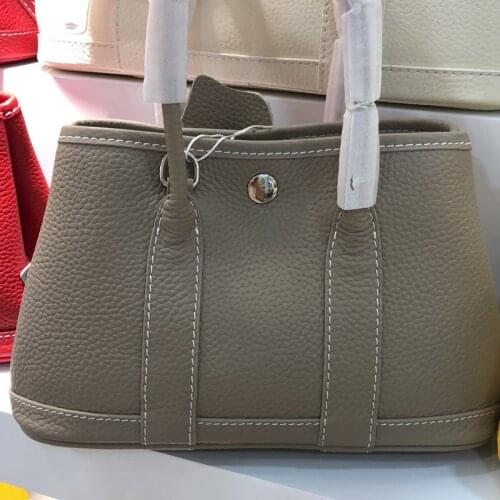 Ladies Handbag Genuine Leather Lychee Pattern Garden Party Canvas Tote Bag Fashion Big Shoulder Crossbody Bags Shopping Bags
