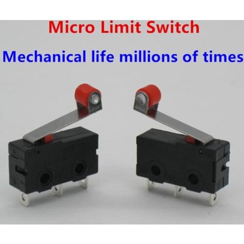 10 x Roller Lever Arm PCB Terminals Micro Limit Switch Normal Close/Open Switch KW12-3 Switches 5A Long life 1 million life