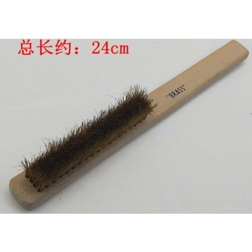 2PCS 6/8 Rows Polishing Brass Brushes for Jewelry Cleaning Wooden Handle