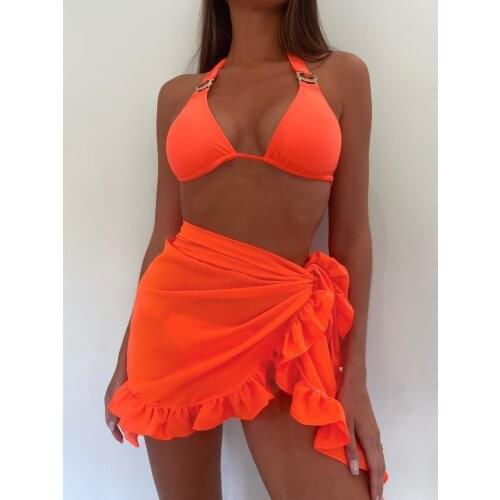 2021 Thin Mesh Mini Ruffle Skirts Women Cover Up Tassel Dress Bikini Candy Color Bathing Skirt Women Swimsuit Beachwear Wrap