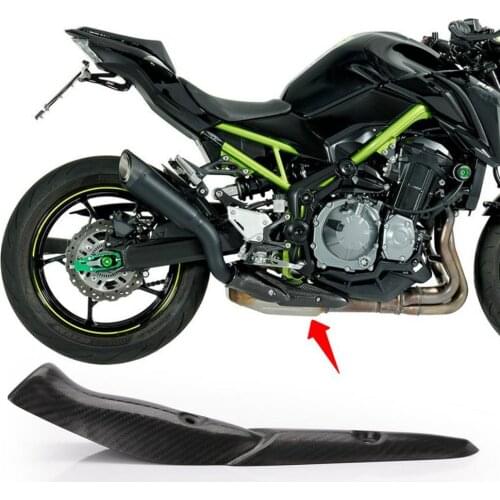 39.5cm x 8.8cm Heat Shield Cover Anti-heat Carbon Fiber Motorbike Protector for Kawasaki Z900 2017-2019