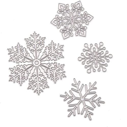 Reunion 4-piece Set of Snowflakes Metal Cutting Dies Scrapbooking Craft Mold Cut Die Stencil Handmade Paper Card Make Template
