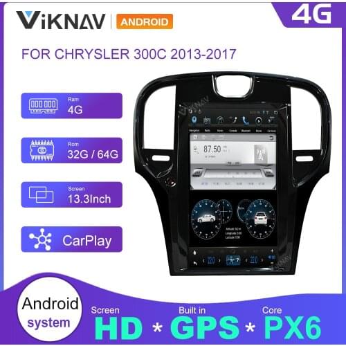 For Chrysler 300C 2013 2014 2015 2016 2017 Android Car Radio Multimedia Player GPS Navigation Vertical Screen 13.3 inch