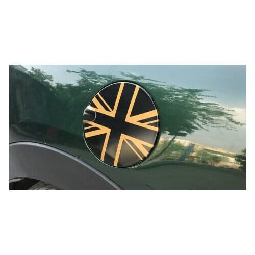 Auto Fuel Tank Cover Golden Union Flag Shell Modified Special Stickers Refit Decoration Min Mi Cooper F55 F56 Car Accessories