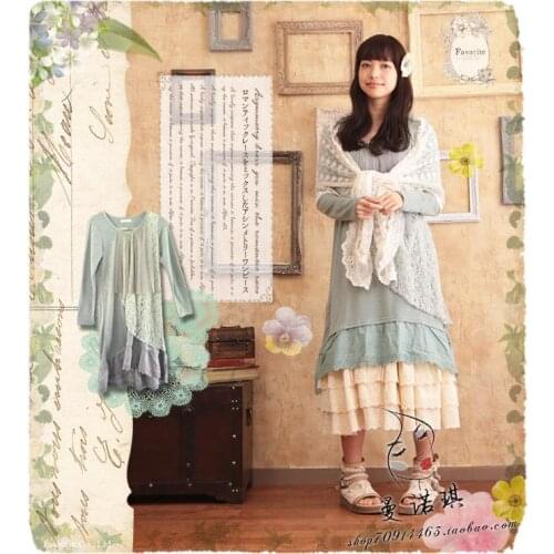 Vintage lace patchwork loose irregular robe de plage vestiti donna tunique femme hipie boho spain spain euro Japanese patchwork