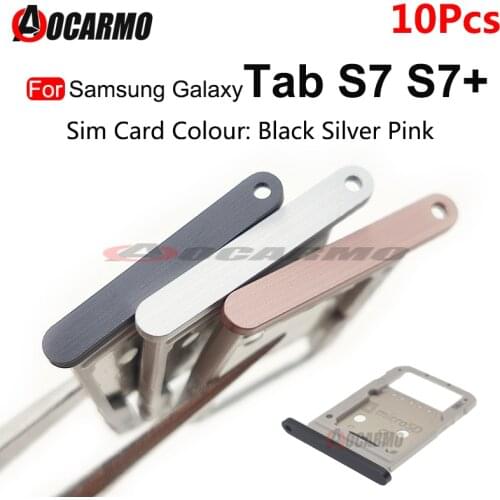 10Pcs SIM Card Tray MicroSD Holder Nano Sim Card Tray Slot For Samsung Galaxy Tab S7 Plus S7+ T870 T970 Replacement Part