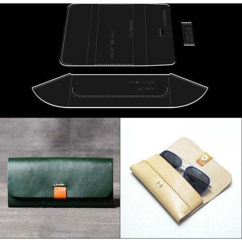 DIY Leather Small Hand Bag Transparent Acrylic Pattern Sewing Cutting Kraft Paper Template DIY Sunglass Bag Stencil Craft Mold