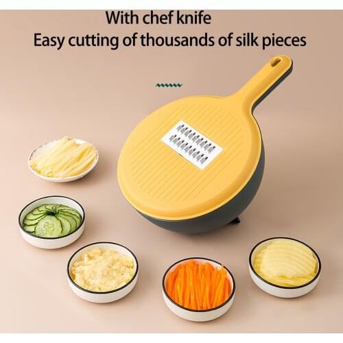 Multifunctional Vegetable Cutter Potato Cutter Grater Peeler with Drain Basket Integrated Vegetable Cutter Kitchen Accessories