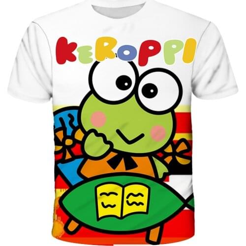 New Summer 3D Printing Cartoon Frog With Simple Strokes T Shirt Kids Superior Quality Boy Girl T-Shirt Baby Tops Comfortable Sho