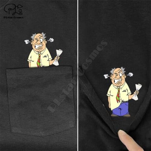 PLstar Cosmos T Shirt Fashion summer pocket Angry at work printed t-shirt men for women shirts Hip hop tops funny cotton tees
