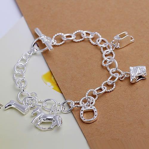 H074 Silver Color 925 Jewelry Popular Bracelet For Women Free Shipping Fashion Jewelry Horse Hoof Bracelet /beoajvva Asuajkba