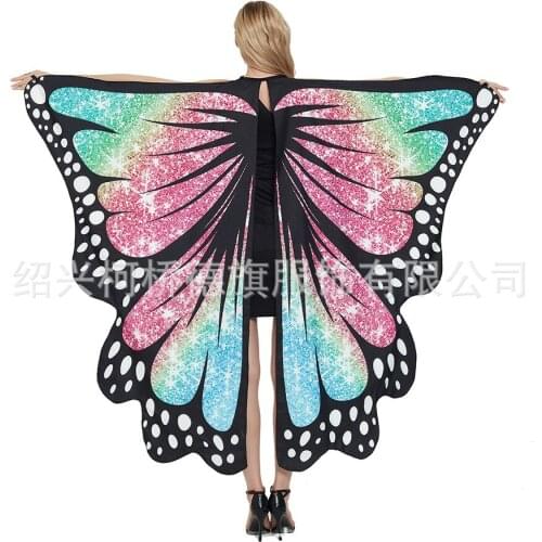 Halloween butterfly cape cross-border foreign trade star butterfly shawl adult butterfly wings decorated holiday dress