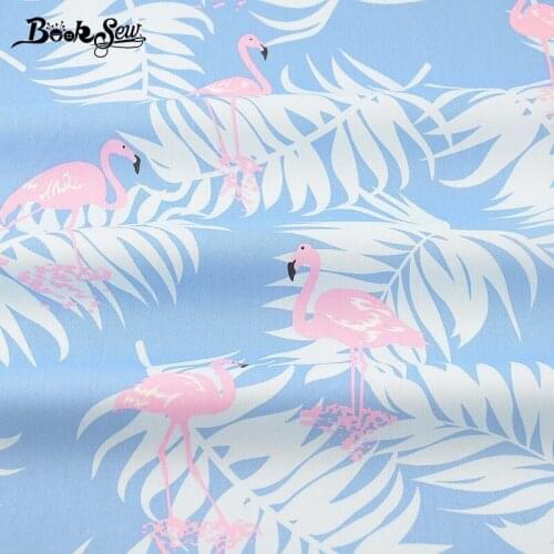 Booksew Cotton Twill Fabric Red-crowned Crane Design Blue Sewing Cloth For Quilting Patchwork Bedding Baby Pillow Cushion Telas