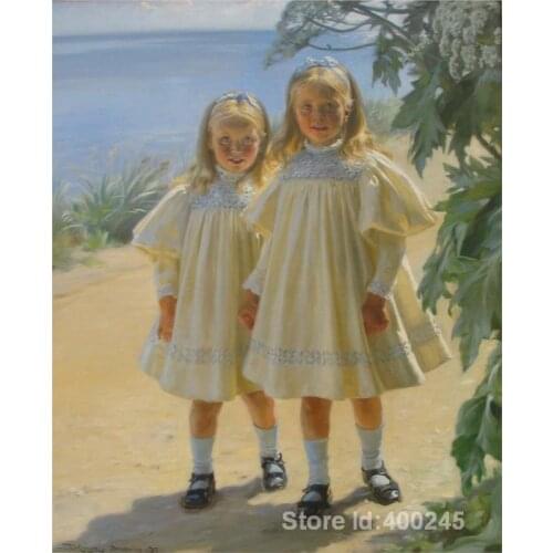 Oil paintings beach The Benzon daughters Peder Severin Kroyer artwork on canvas Handmade High quality