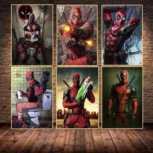 Marvel Funny Deadpool Anime Posters Movie Superhero Canvas Painting Prints Wall Art Living Room Bathroom Decoration Gift Cuadros