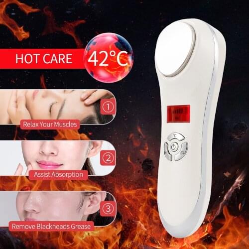Beauty Hot Cold Instrument Skin Rejuvenation Massager Skin Lifting Firming Facial Cool Warm Hammer Face Vibration Machine