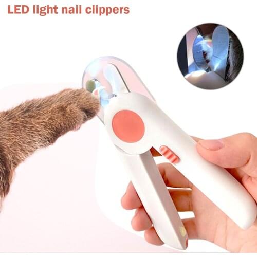 Cat Nail Clippers LED Light Stainless Steel Scissors Two-color Nail Clipper Dog and Cat Accessory Pet Supplies Pet Nail Clippers