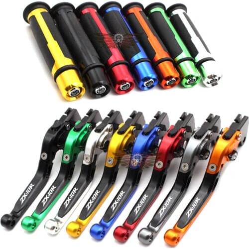 Laser Engraved Logo For kawasaki ZX10R 2016-2018 Motorcycle Adjustable Folding Brake Clutch Levers Handlebar Hand Grips