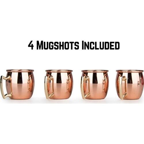 Mini 2-Ounce Stainless Steel Moscow Mule Mug Espresso Mugs Copper Mug Whiskey Shot Glasses Set of 4