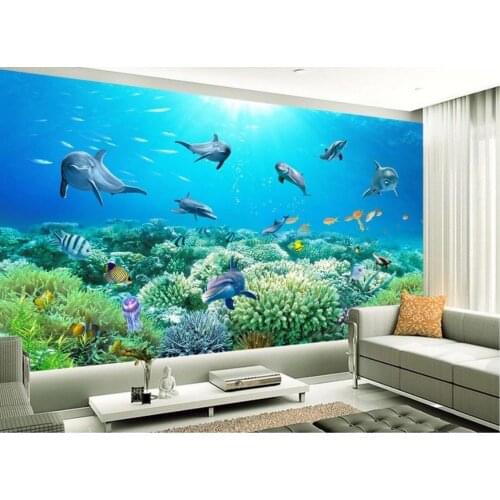 Custom 3d mural wallpaper ocean beach papel de parede 3d wall murals wallpaper Home Decoration