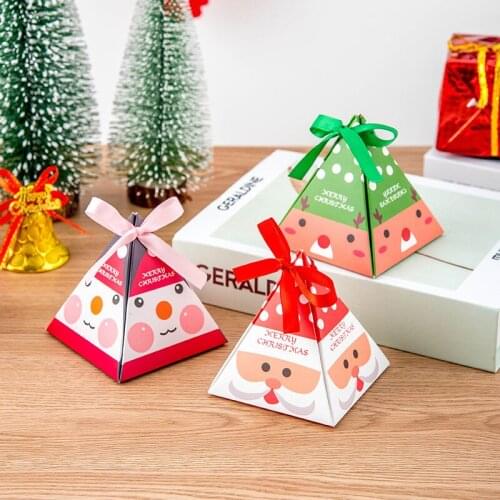 New Korean Creative Gift Box Christmas Candy Packaging Box Folding Gift Box Baking Triangle Paper Box