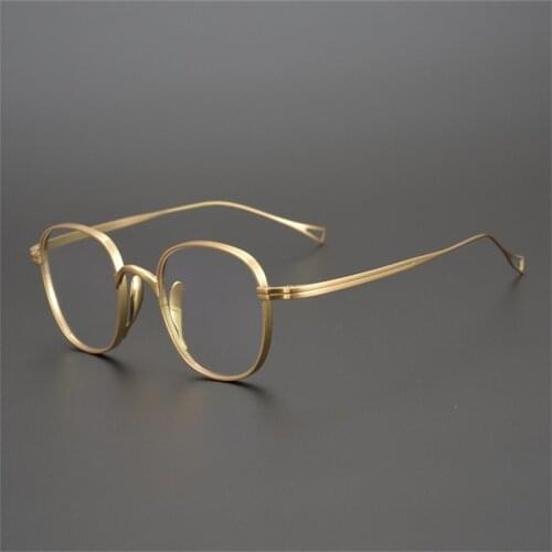 Pure Titanium Vintage Japanese Handmade Eyeglasses Frame Men Optical Retro Myopia Glasses Prescription Computer Eyewear Women