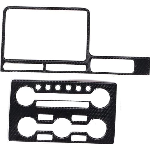 2Pcs/Set Carbon Fiber Central Control Navigation Trim Right‑Hand Drive Fit for Nissan GTR R35 08‑16