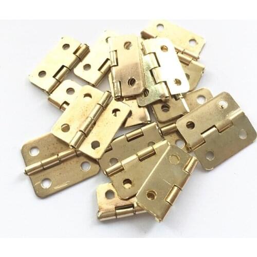 10pcs Furniture hinge 18 * 16mm Jewelry box accessories golden hinges door hinge 4 hole with screw