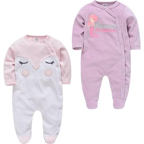 Pijamas De Bebe Christmas Baby Pyjamas Newborn Baby Girls Sleepsuit Cartoon Warm Winter Infant Pajamas Toddler Pijamas De Bebe
