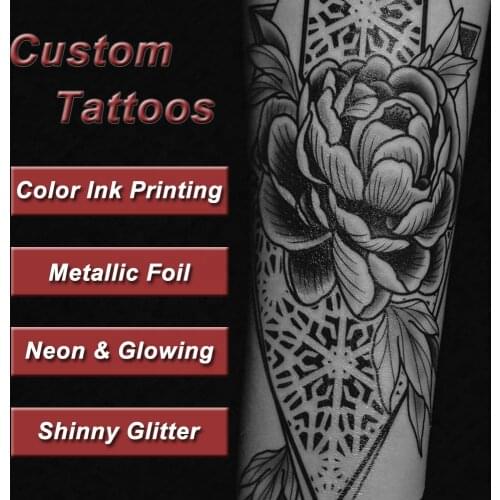 Custom Premium Long Lasting Printing Fashionable Design Water Transfer Body Temporary Tattoo