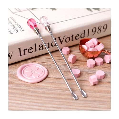 Crystal Head Mixing Spoon DIY Seal Wax Stirring Stick Rod Anti Scalding Decor Stainless Steel 10cm Handle Stamp Gifts