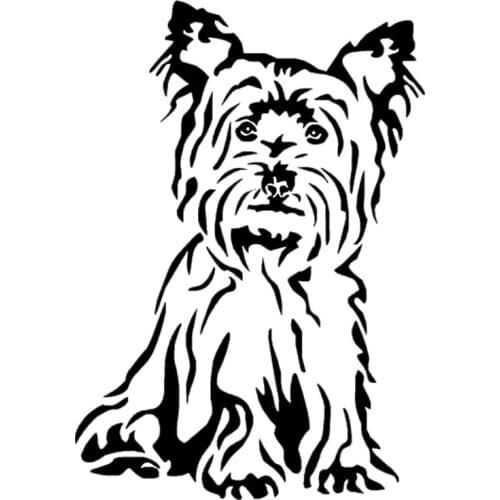 11.2*16CM Yorkshire Terrier Dog Car Stickers Cute Vinyl Decal Car Styling Truck Decoration Black/Silver S1-0952